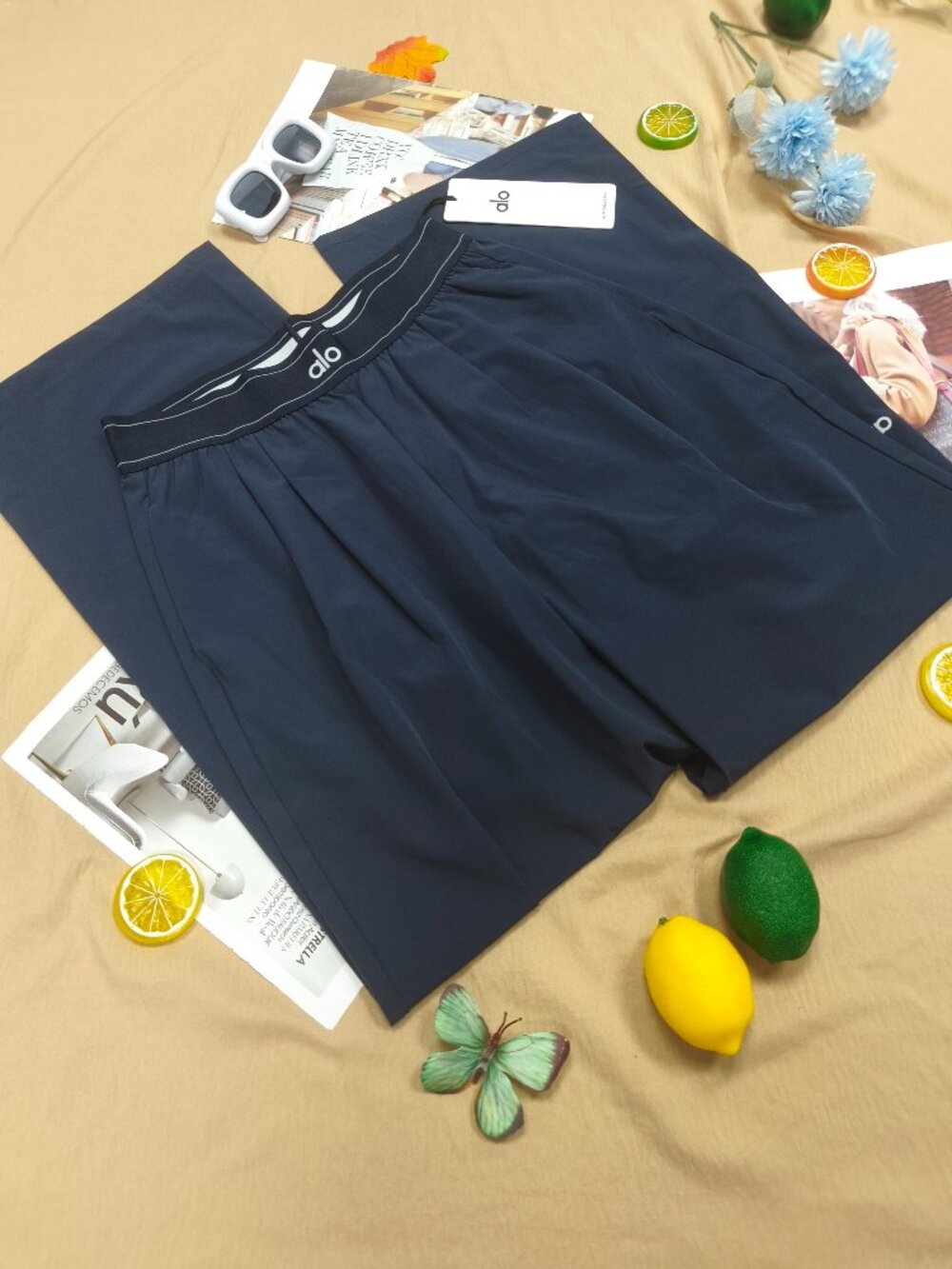 Alo Yoga Navy Blue Casual Pants💙Athleisure Office Travel Daily🥟Regular - Picture 2 of 7